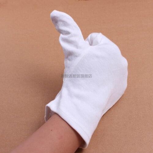 Extra thick white cotton gloves for men and women