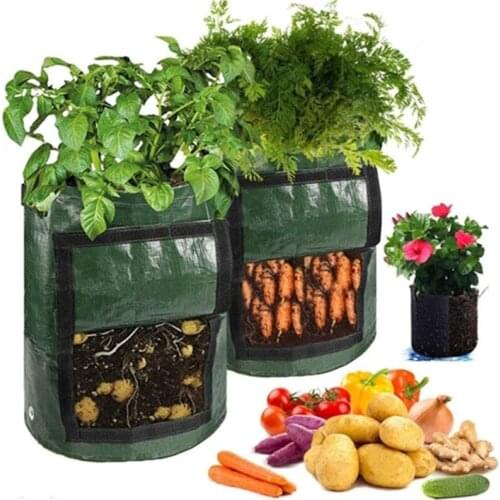 Potato Growing Bags with Window Plant Container Filter Water Detachable Velcro Flowers Pots Garden