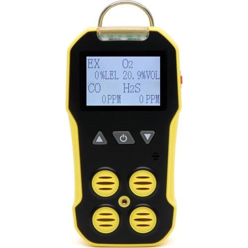 Portable Multi-functional 4 In 1 Gases Detector (O2+H2S+CO+LEL) 2 Inch LCD Display Toxic Combustible Harmful Gases Detector