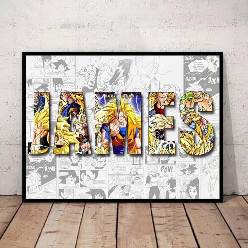 Japanese anime dragon ball custom picture goku poster dragon ball poster canvas painting wall art children bedroom decoration