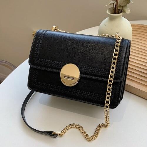 Casual Small Chain Women Crossbody Bags Simple Flap Handbags Solid Color Square Messenger Bag Rivet Designer Female Shoulder Bag