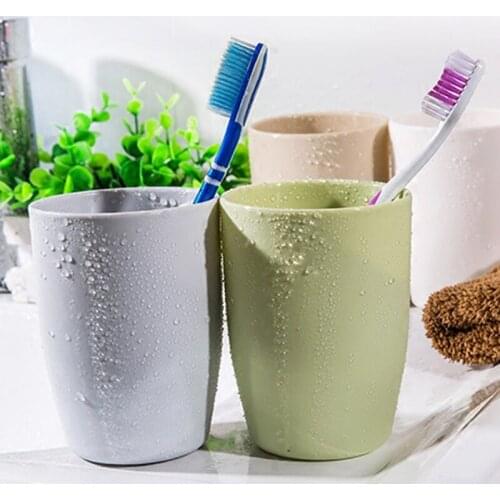 Simple fresh thicken round cup Home fresh and simple couple brushing washing cup thickened plastic toothbrush cup