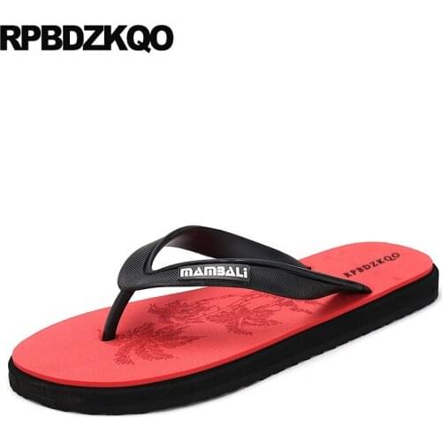 Slippers shoes slides casual waterproof outdoor flip flop rubber water fashion mens sandals 2019 summer beach soft red slip on