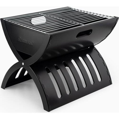 Folding portable charcoal barbecue grill outdoor camping home BBQ skewers heating stove 180