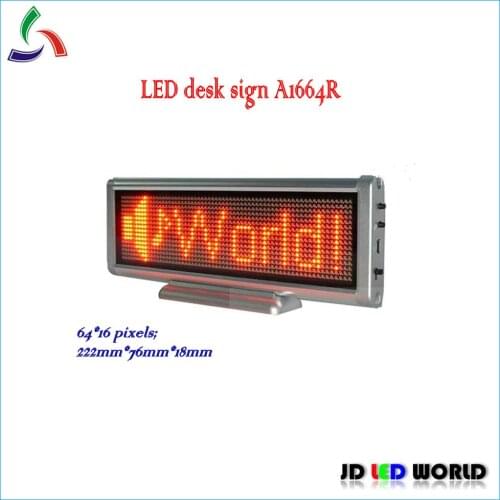 Led desk message sign red color 64*16