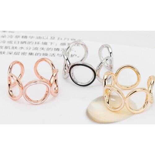 TIRIM Trendy X Shape Cubic Zirconia Finger Rings for Women Abalone Shell Open Ring Fashion Bague Anillo Jewelry кольцо женско