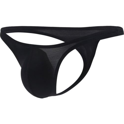 Men Sexy Low Waist Thong Briefs Solid Color Underpants U Convex Fashion Breathable Underwear Male Intimates Clothes