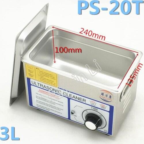 3L Capacity Ultrasonic Cleaner 40KHZ Frequency Cleaning Machine PCB Hardware Lad Equipment with Stainless Steel Basket PS-20T