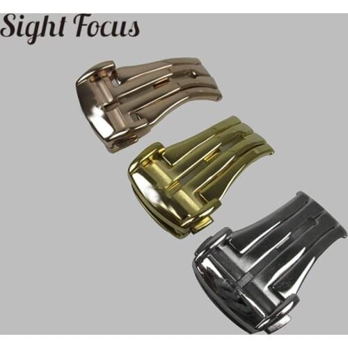 16mm 18mm 20mm Stainless Steel Watch Buckle for Omega Leather Watch Band Silver Rosegold Yellow gold Deployment Clasp for Straps