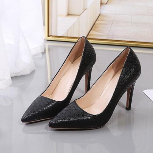 New Style Women Summer Dress Shoes Pumps High Heels Pointed Toe Slip-on Sexy Concise Party Office Style Shoes