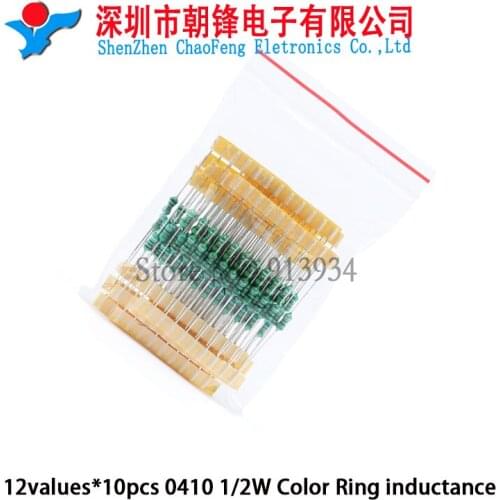 1/2W 0410 inductor assortment kit 1UH~1MH DIP Color Ring inductance 12values*10pcs=120pcs