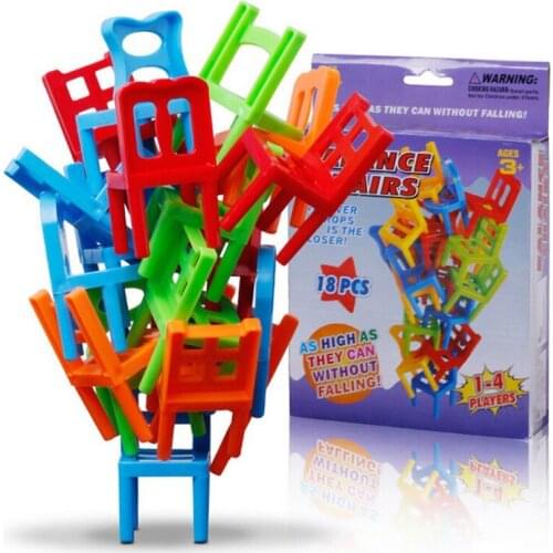 18pcs/set Board Game Balance Chairs Adult Kids Stacking Game Parent-child DIY Interactive Toys
