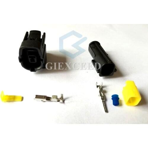 2 Sets 1 Pin Denso Automotive Connector Horn Socket Knock Sensor Plug With Terminal For Honda