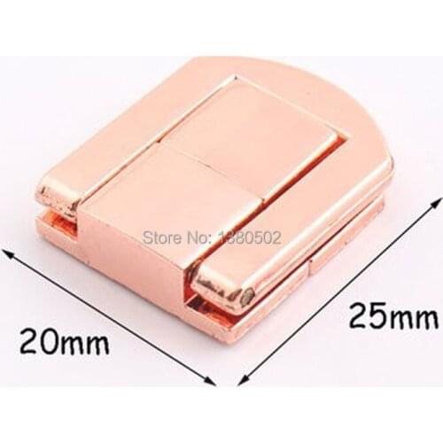 2sets 20*25mm Rose Gold Color Metal Clasp Wallet Purse Bag Lock Turn Lock Decoration for leather Craft