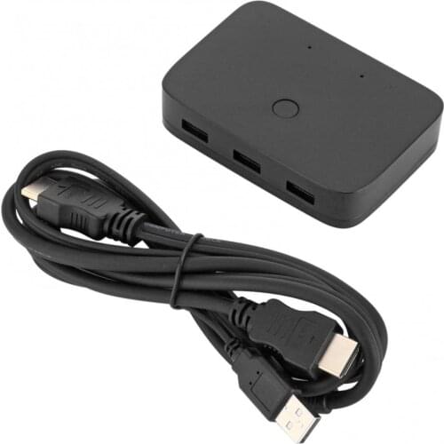 Bluelans 2 Port HDMI-compatible KVM Switcher Splitter PC Mouse Keyboard USB Print Sharing Device