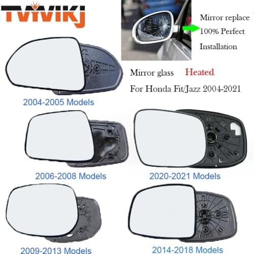 TVYVIKJ Side Rearview Mirror Glass Lens For HONDA FIT Jazz 2003-2021 five generation side door mirror wing replacement heated