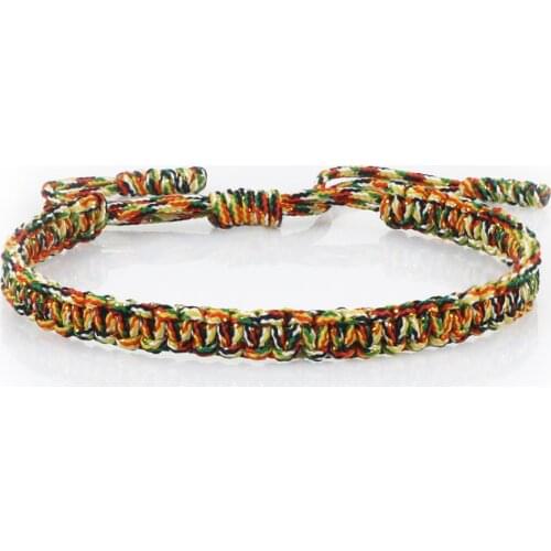 Handmade Ethnic Tibetan Buddhist Bracelets Charm Love Lucky Rope Bracelet & Bangle for Women Men Adjustable Knots Budda Jewelry