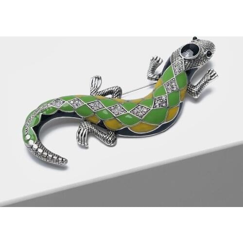 Amorita boutique Prismatic green lizard pin fashion brooch