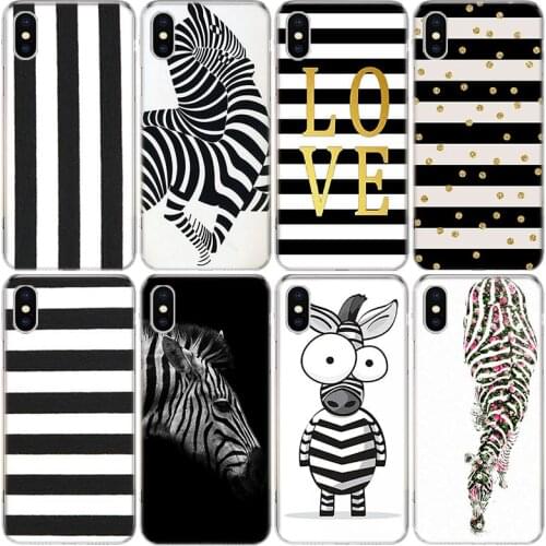 Animal Black white Zebra Stripe Phone Case For iphone 12 Mini 11 Pro XS MAX SE2020 8 7 6 6S Plus X 5 5S SE XR Cover Shell Coque