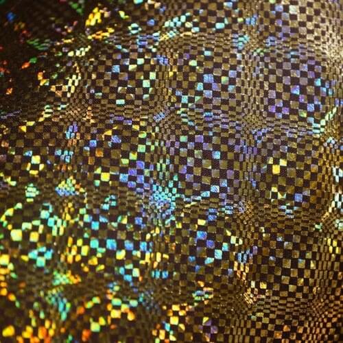 Four sides elastic bronzing laser earth pattern dance clothing fabric gymnastics clothes holographic stretch bikini fabric