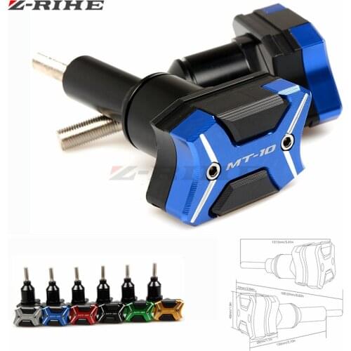 CNC Aluminum Blue Left and Right Motorcycle Frame Slider Anti Crash Protector For YAMAHA MT-10 MT10 MT 10 FZ-10 FZ10 FJ10 2016