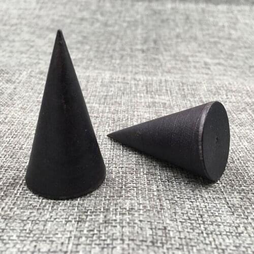 2PCS Natural Wooden Ring Holder Jewelry Display Cone Shaped Ring Organizer Stand