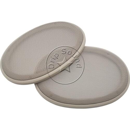 For 6"x9" 6x9 inch Car Audio Speaker Conversion Net Cover Decorative Circle Metal Mesh Grille Protection #Beige