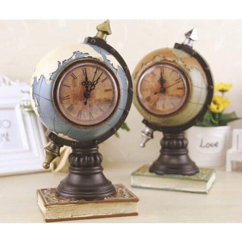 Antique globe Electronic Watch Saving box home decoration resin craft gift factory outlets gift