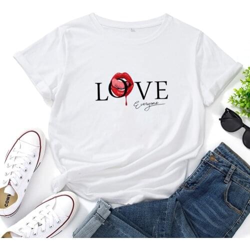 LOVE Everyone Woman T-shirts Harajuku Funny T Shirts Women Summer Casual Fashion Camisetas Mujer O-neck Loose Tshirt Femme