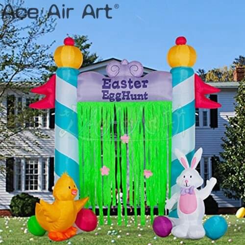 Beautiful Inflatable Easter Decoration "Colorful Easter Arch with Chicken and Rabbit" Inflatable Model Decoration for Sale