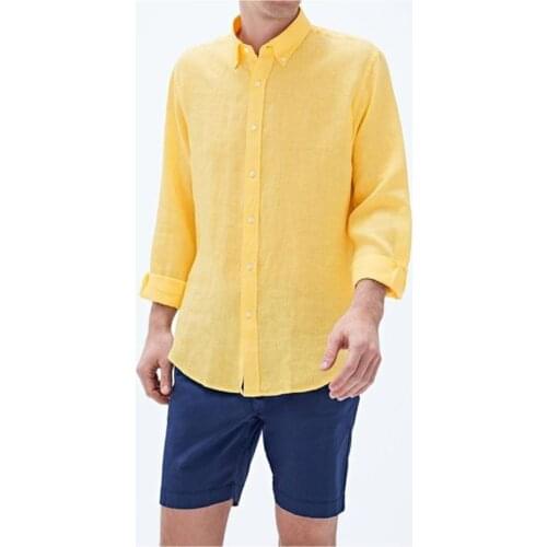 Male Linen Shirt Slimfit.2021 summer season holiday shirt, breathable fabric, 100 cotton casual shirt