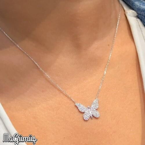 New Small Butterfly Silver Necklace