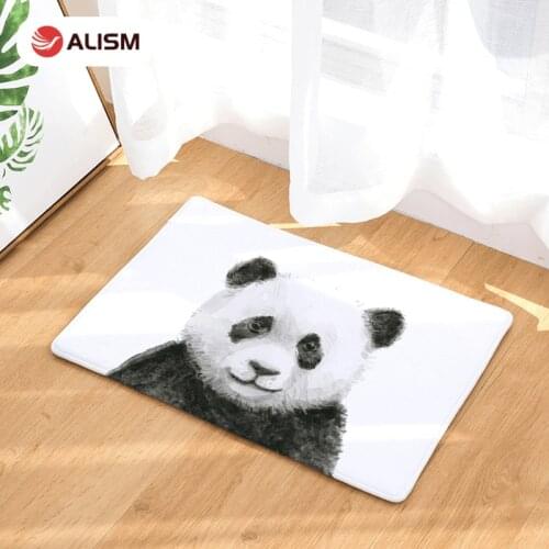 Cartoon Bath Mat Flannel Anti-Slip Doormat Absorb Water Floor Mat Carpet Cute Panda Kitchen Bedroom Entrance Rug Tatami Tapete
