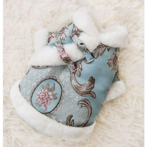 Dog Coat Buckle Tang Suit Puppy Dog Cotton New Year Festive Autumn and Winter Clothes Teddy Cat Pet Winter Warm Dog Clothes