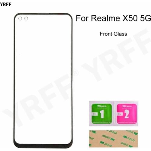 Front Glass Panel For OPPO Realme X50 5G RMX2144 (No Touch Screen) Outer Glass Cover Repair Assembly Parts