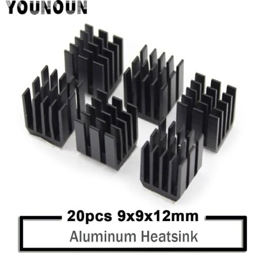 20PCS YOUNUON Heatsinks 9 x 9 x 12mm Cooler Heat Sink Aluminum Mini IC Chipset Cooling with 9448A 3M Tape