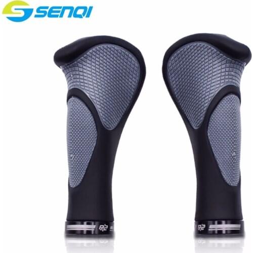 SENQI BIKING Bicycle Bike MTB Components Bar ends Handlebars Rubber Grips Aluminum Barend Handle bar Ergonomic Push On Soft Grip