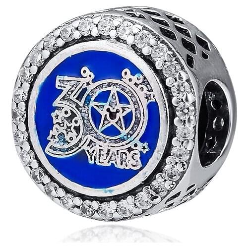 QANDOCCI Sterling Silver 925 Charm Hollywood Studios 30 Years Beads Charms Fits DIY Bracelet Making Women Accessories Jewelry
