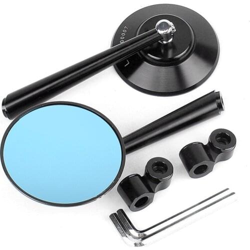 Universal Motorcycle Motocross Rear View Mirrors Motorbike MTB Bike Rearview Side Round Mirror 8mm 10mm Standard Mirrors Mount