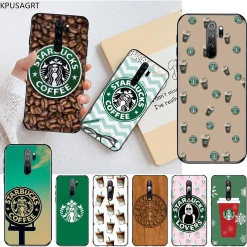 USAKPGRT Fashionable Coffee Drink Soft black Phone Case for Redmi Note 9 8 8T 8A 7 6 6A Go Pro Max Redmi 9 K20 K30