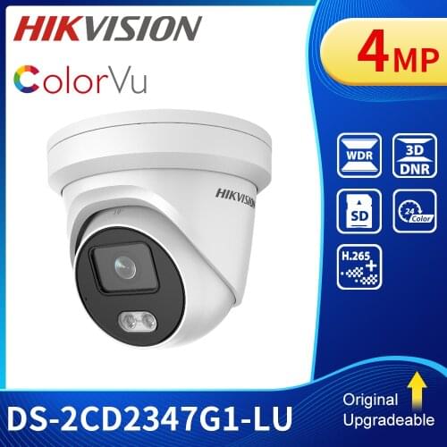 In stock Original Hik DS-2CD2347G1-LU 4MP ColorVu IP Camera Security Network Bullet PoE H.265+ 24-hour full time color Webcam