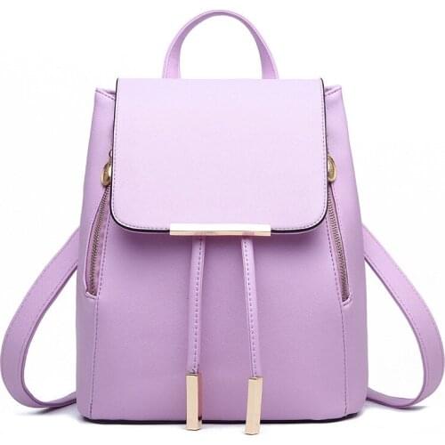 High Quality Stylish Women Backpack PU Leather Mochila Escolar School Bags for Teenagers Girls Hasp Cute Book Bags mochilas