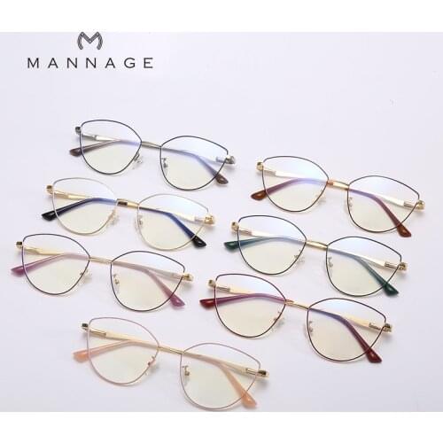 Anti Blue Light Glasses for Women Metal Frame Blue Ray Blocking Glasses Anti Radiation Eyeglasses Computer Spectacles Gafas 2021