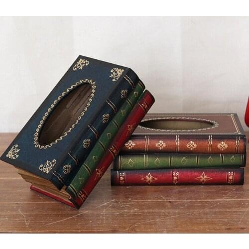 1PC New Retro Continental Books Tissue Box Cassic Book Shape Home Decoration Tissue box ME 015