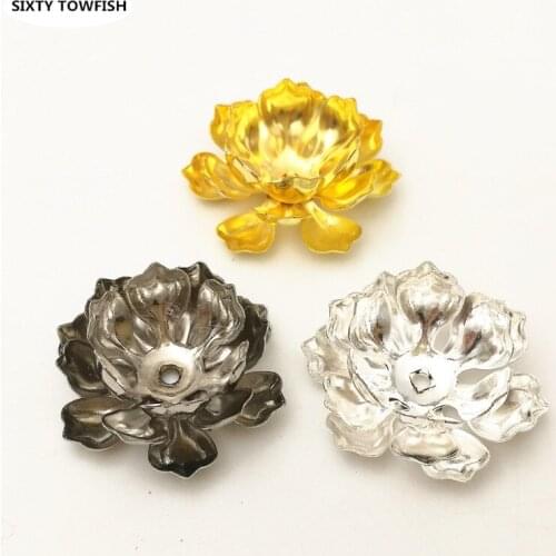 10 Pieces/lot 24mm Gold color/White K/Silver color Metal Filigree Buds Flowers Slice Charms Jewelry Settings