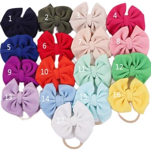 Baby Headband Bow Girl Headbands Toddler Nylon Elastic Hair Accessories Kids Head Band Infant Hairband Newborn Photography Props