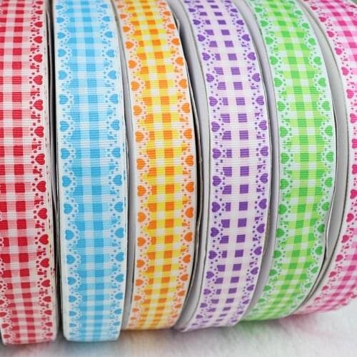5 Yards Heart-Shaped Design On Both Sides Grosgrain Ribbons For Gift Wrapping DIY Hair Bows Christmas Wedding Decoration Ribbons