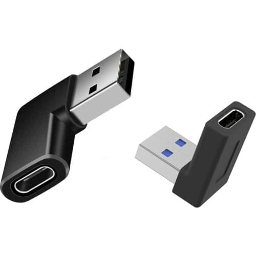 90 Degree USB C Type C Female to USB 3.0 Male Charging OTG Adapter Converter for Type C Cable Disk Laptop PC Computer