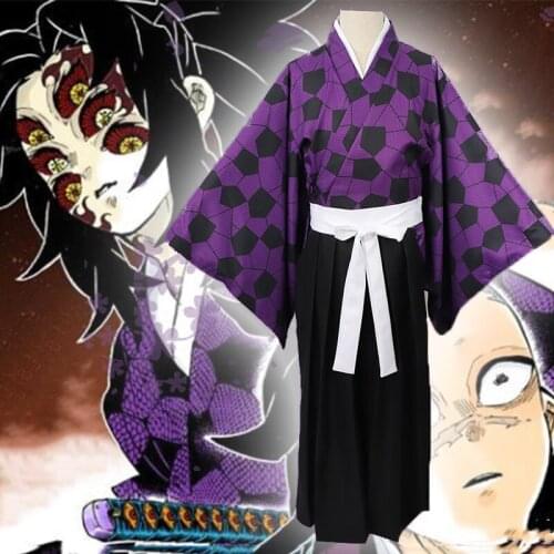 Anime Comic Demon Slayer Kimetsu no Yaiba Cosplay Costumes Kokushibou Cosplay Costume Uniforms Halloween Blade Of Demon Kimono