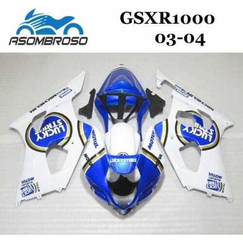 Free customize Fairing parts for Suzuki K3 2003 2004 GSX R1000 03 04 GSXR 1000 K4 white blue Fairings OY06